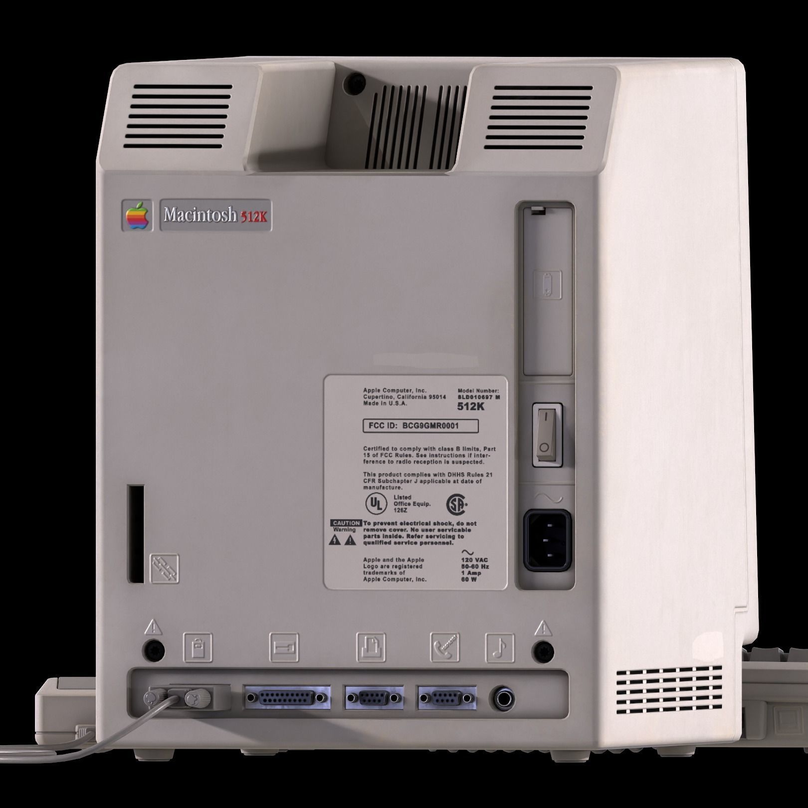Mac Computer 1984 Low-poly 3D model_6