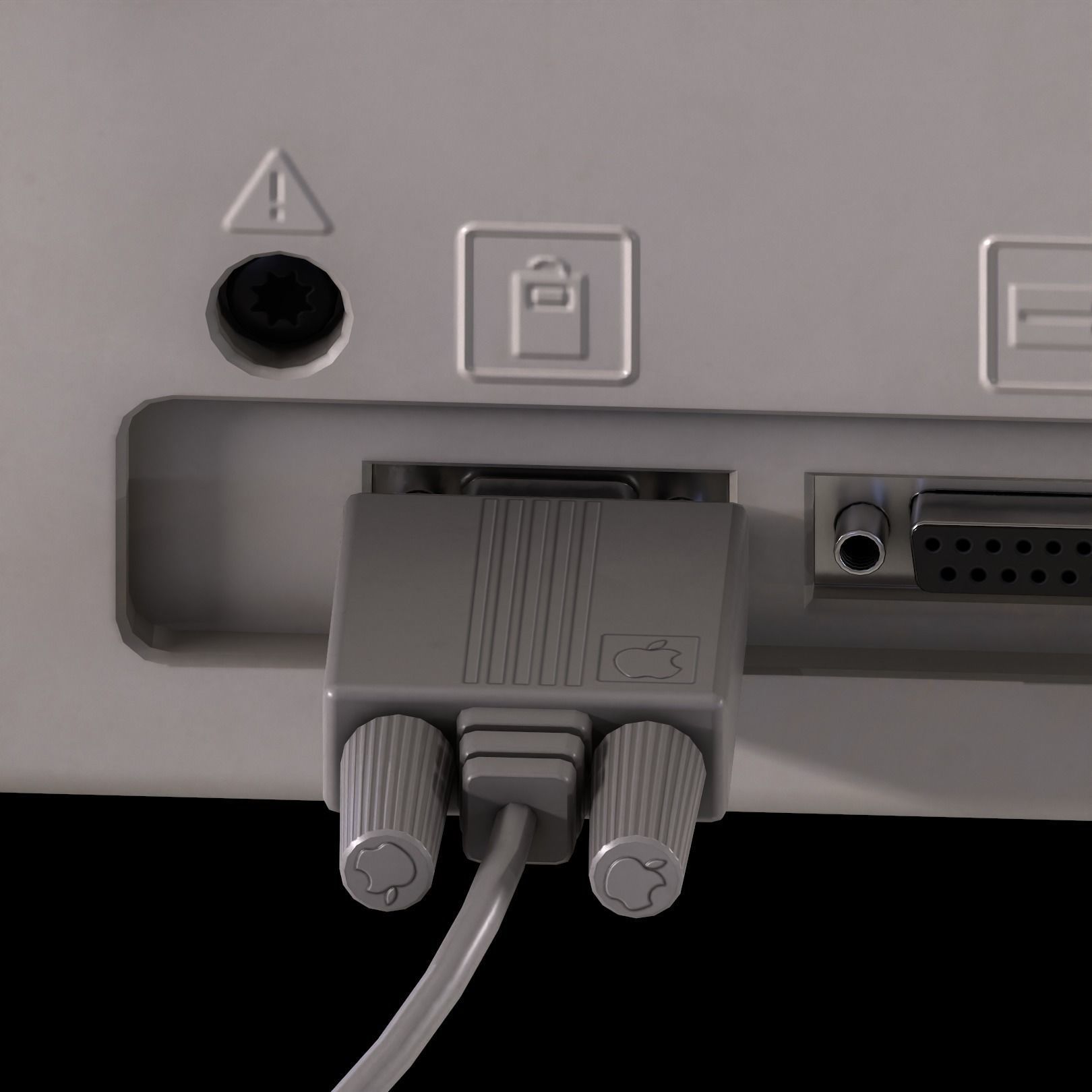 Mac Computer 1984 Low-poly 3D model_7