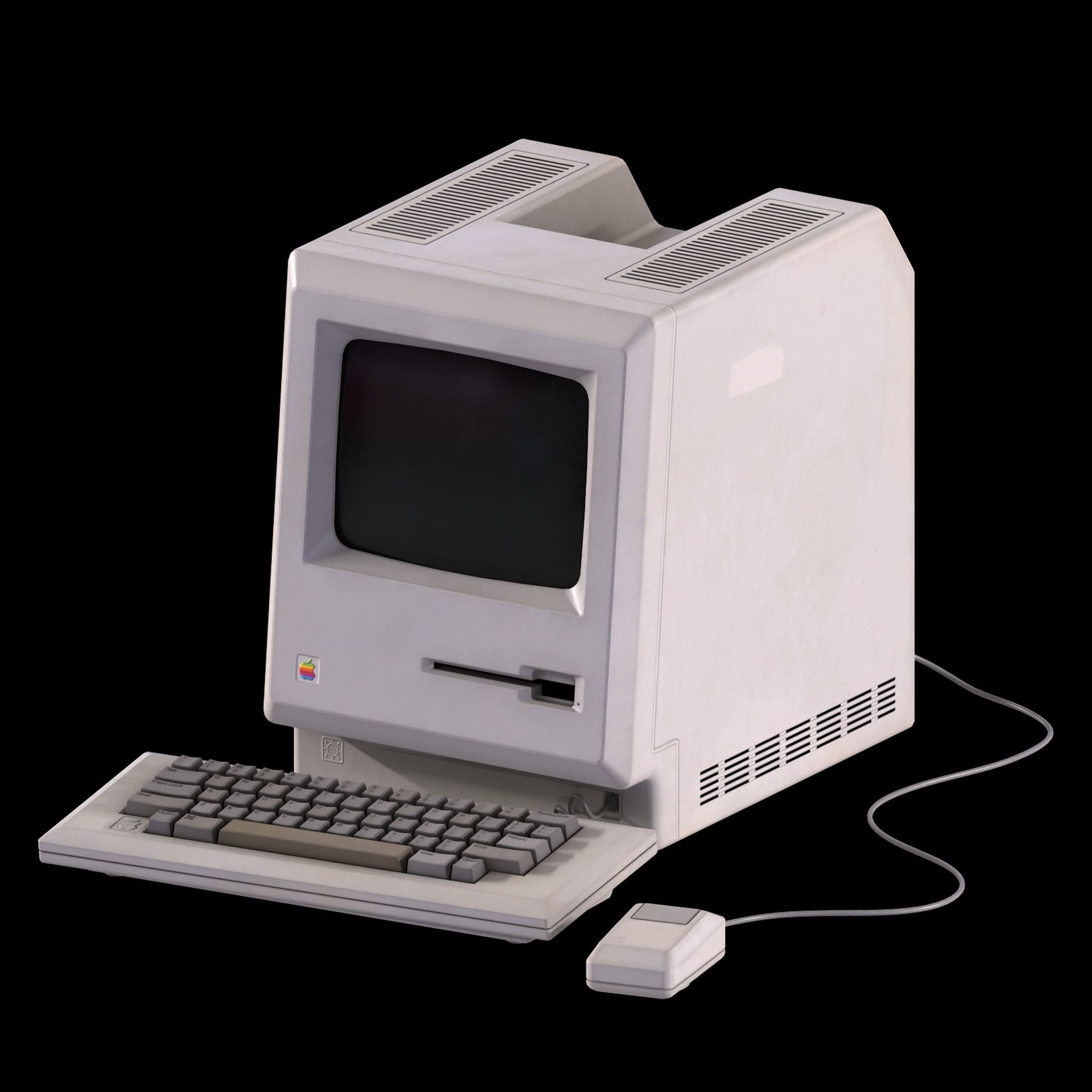 Mac Computer 1984 Low-poly 3D model_2