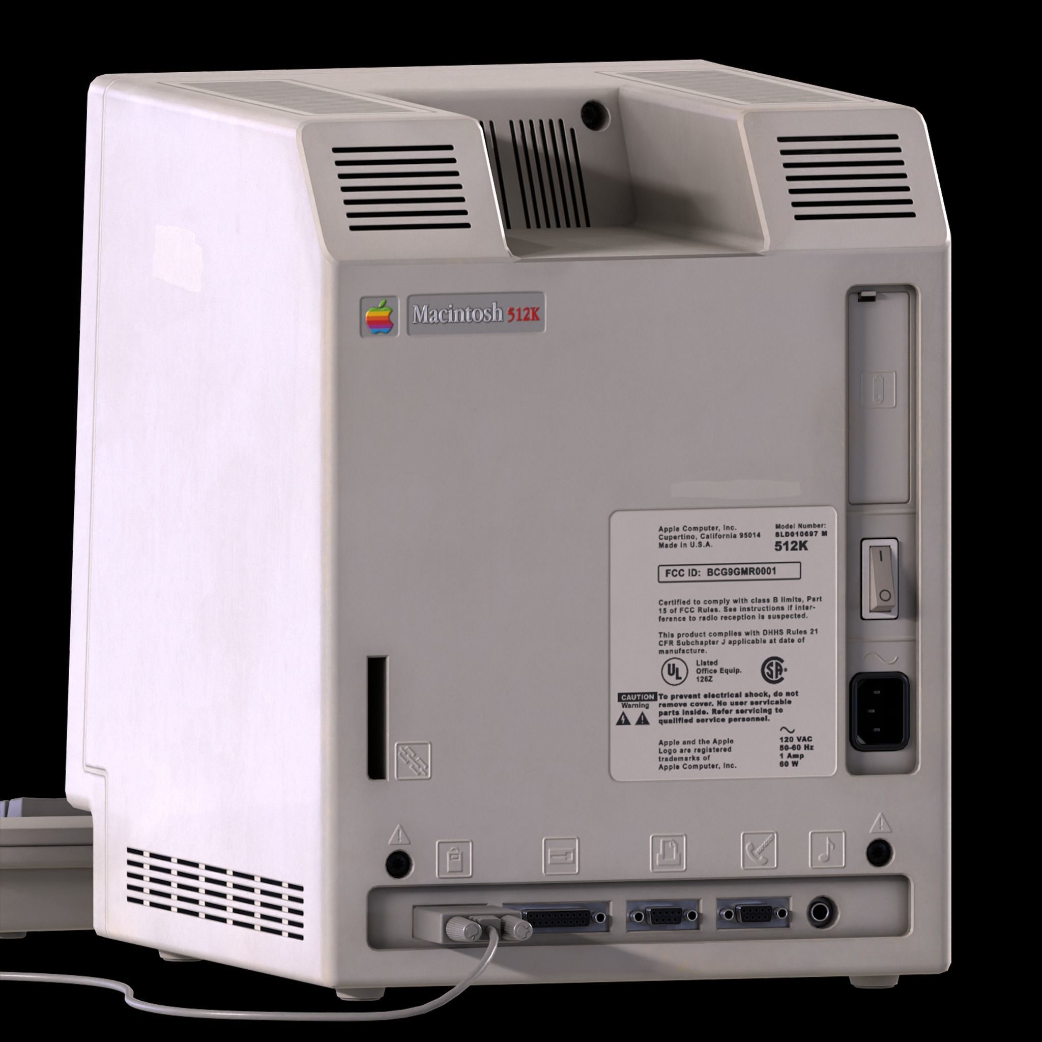 Mac Computer 1984 Low-poly 3D model_5