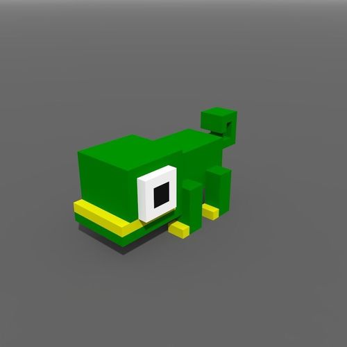 Voxel Iguana Low-poly 3D model