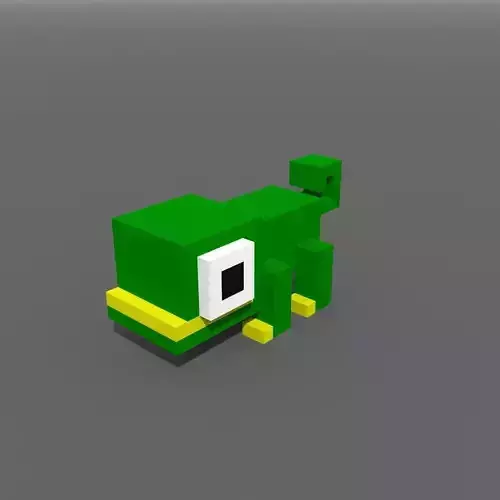 Voxel Iguana Low-poly 3D model