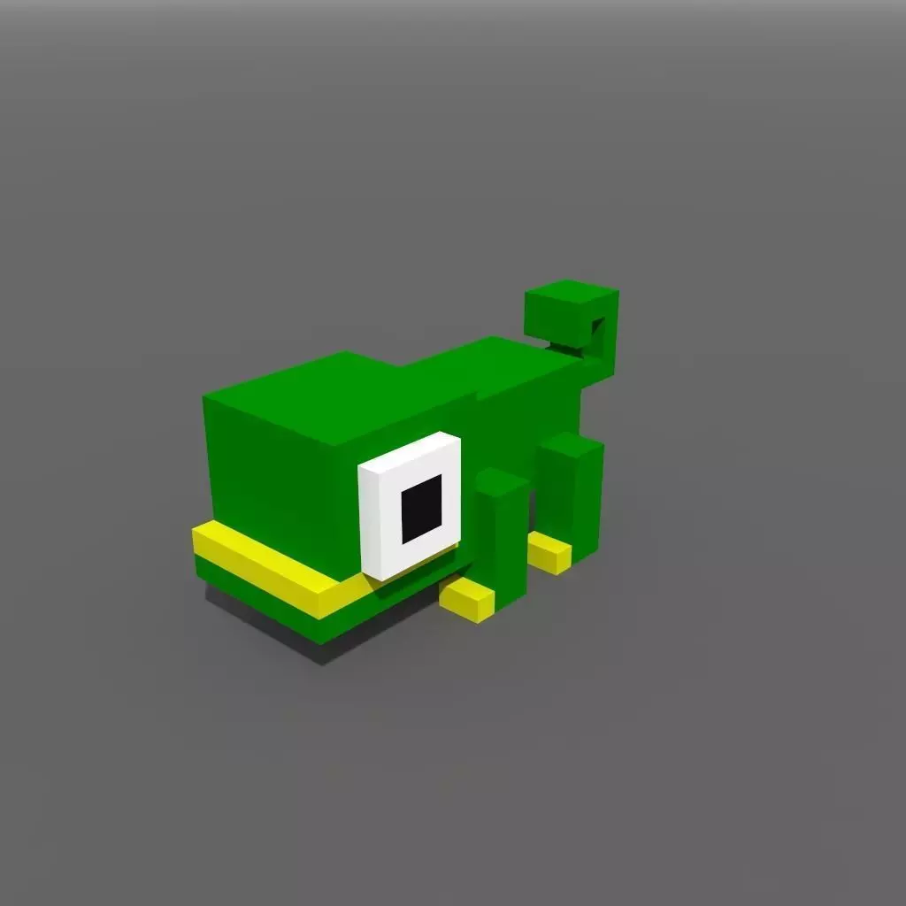 Voxel Iguana Low-poly 3D model_0