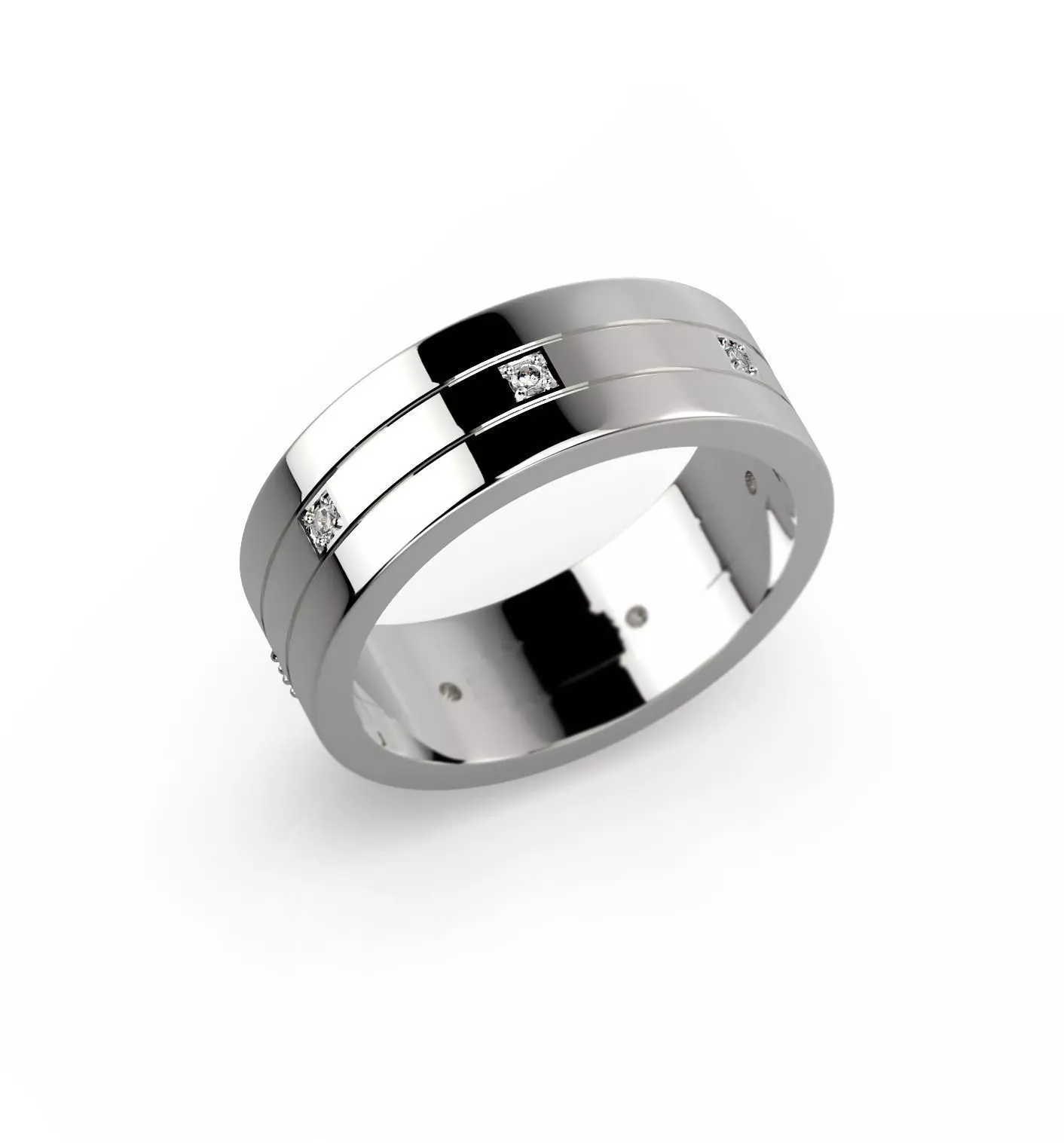 110422 R Triple ring for men 3D print model_0