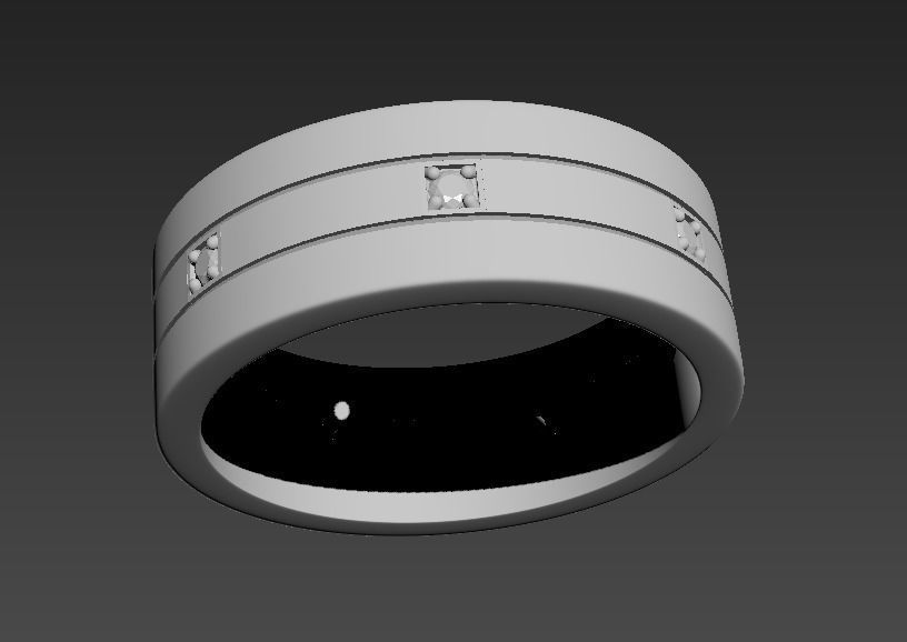 110422 R Triple ring for men 3D print model_2