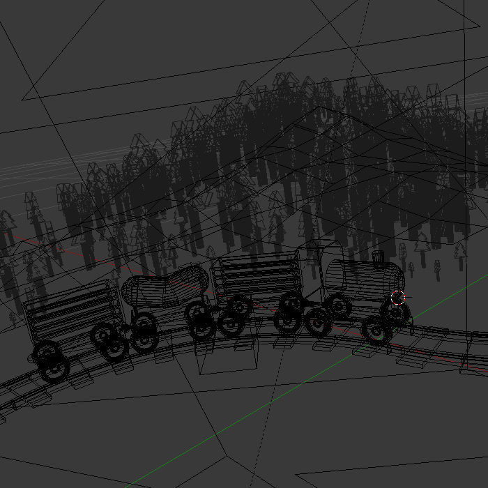 Wooden Toy Train cargo and track 3D model_8