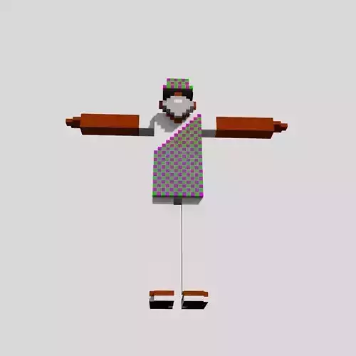 Voxel Carioca Low-poly 3D model