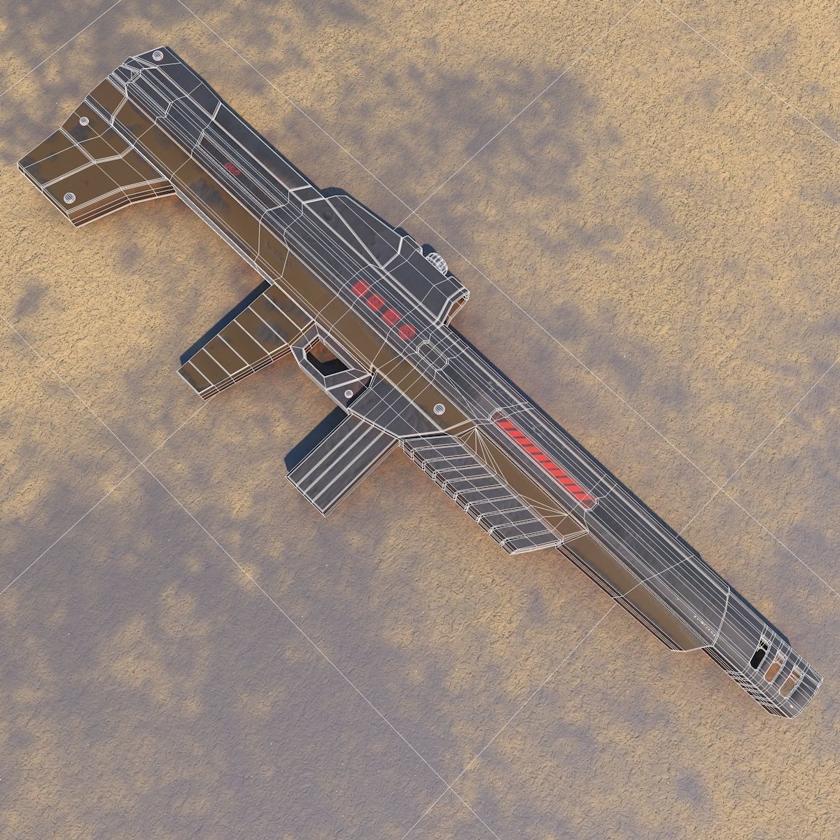 Space soldier set Low-poly 3D model_4