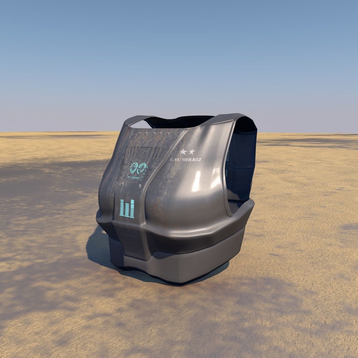 Space soldier set Low-poly 3D model_10