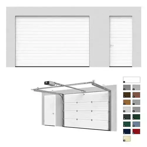 Sectional gates Hormann open and closed with side door