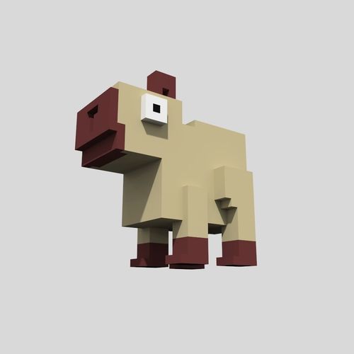 Voxel Carpincho Low-poly 3D model