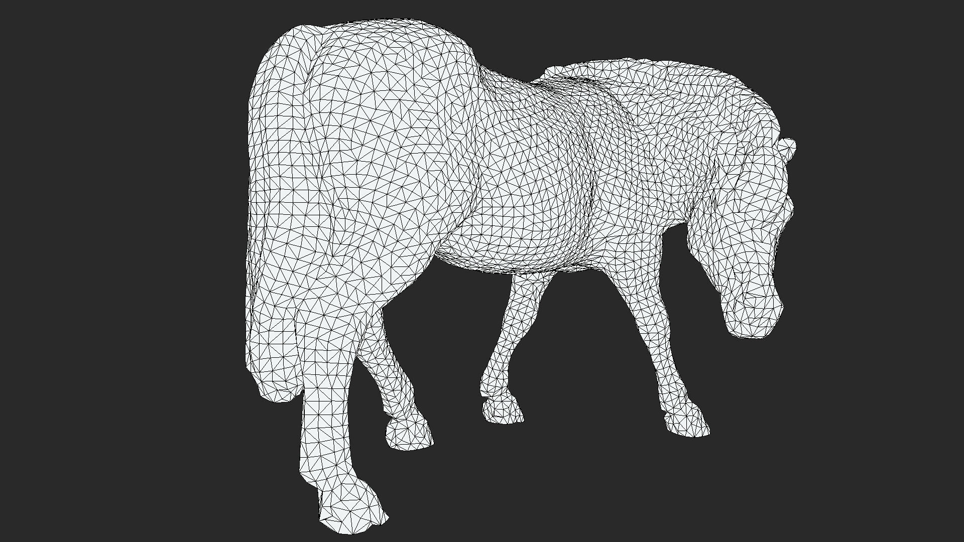 Old Horse Statue PBR Low-poly 3D model_4