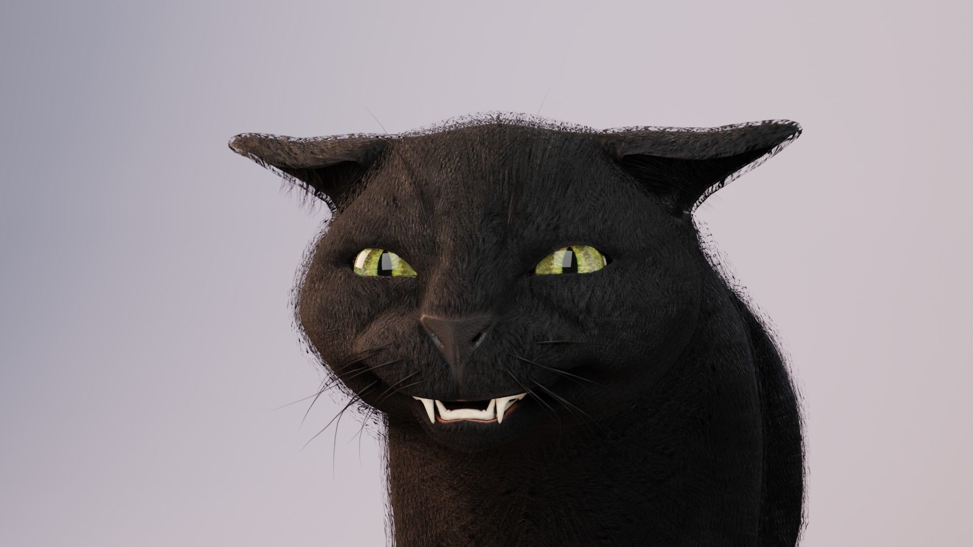Cat black Rigged Low-poly 3D model_4