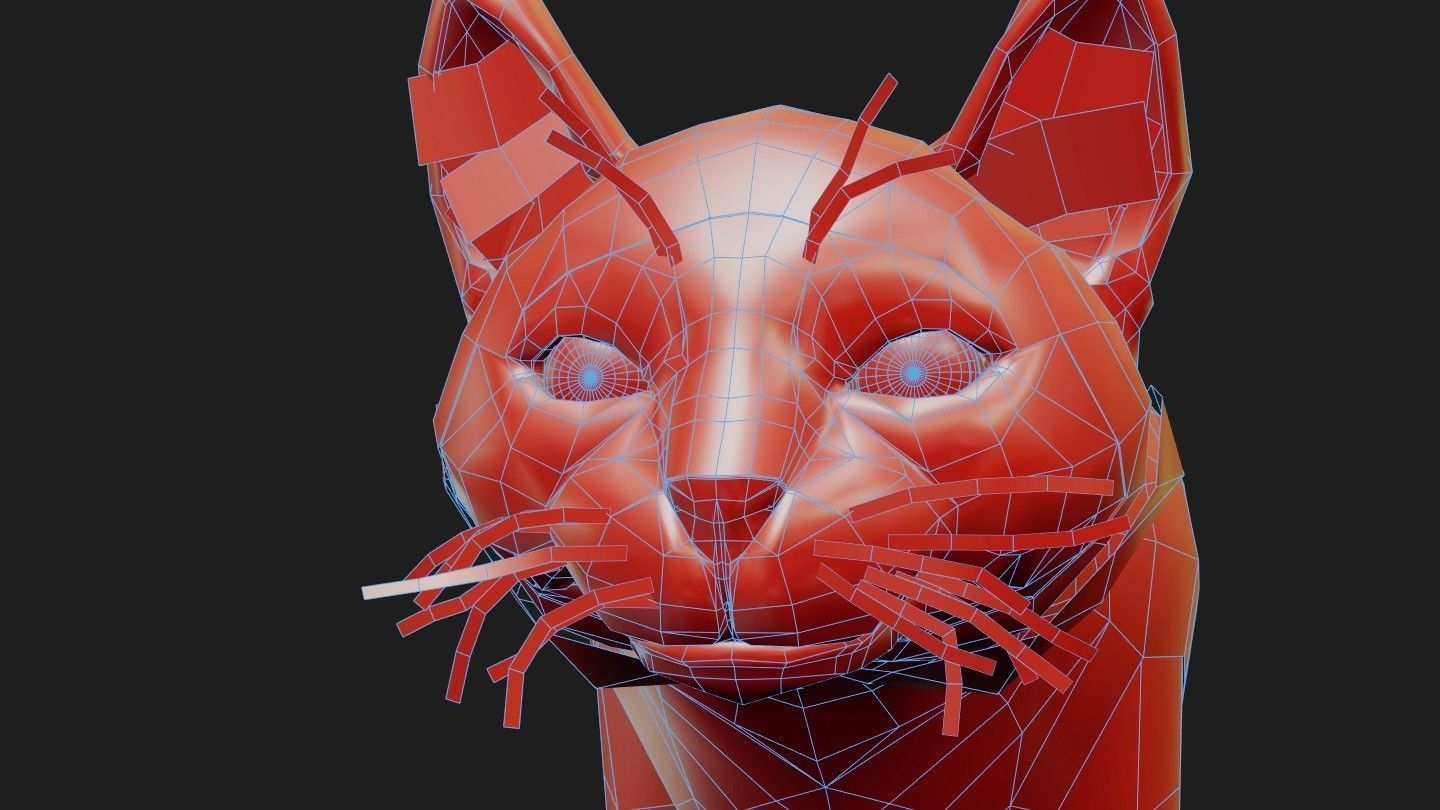 Cat black Rigged Low-poly 3D model_18