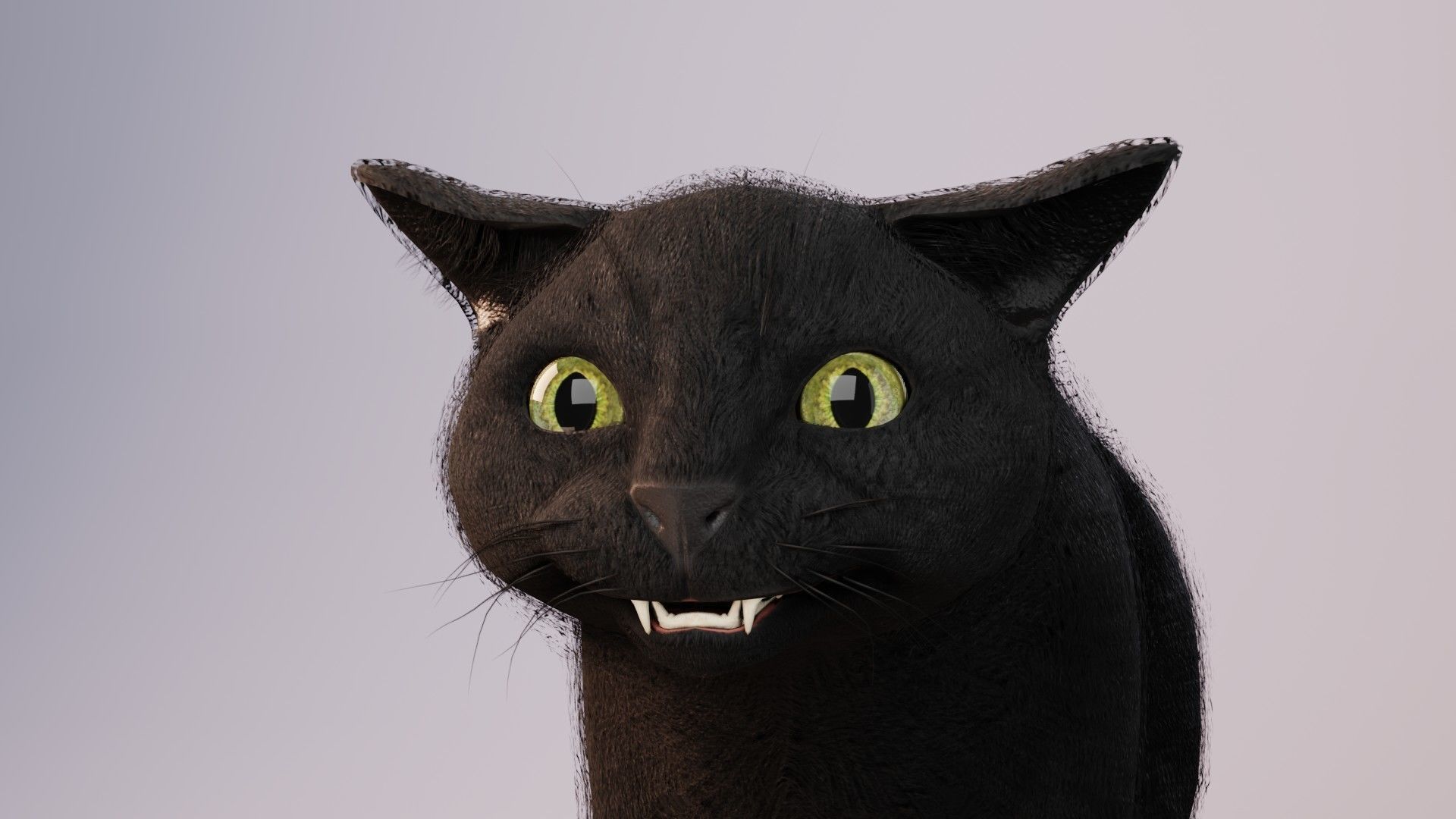 Cat black Rigged Low-poly 3D model_5