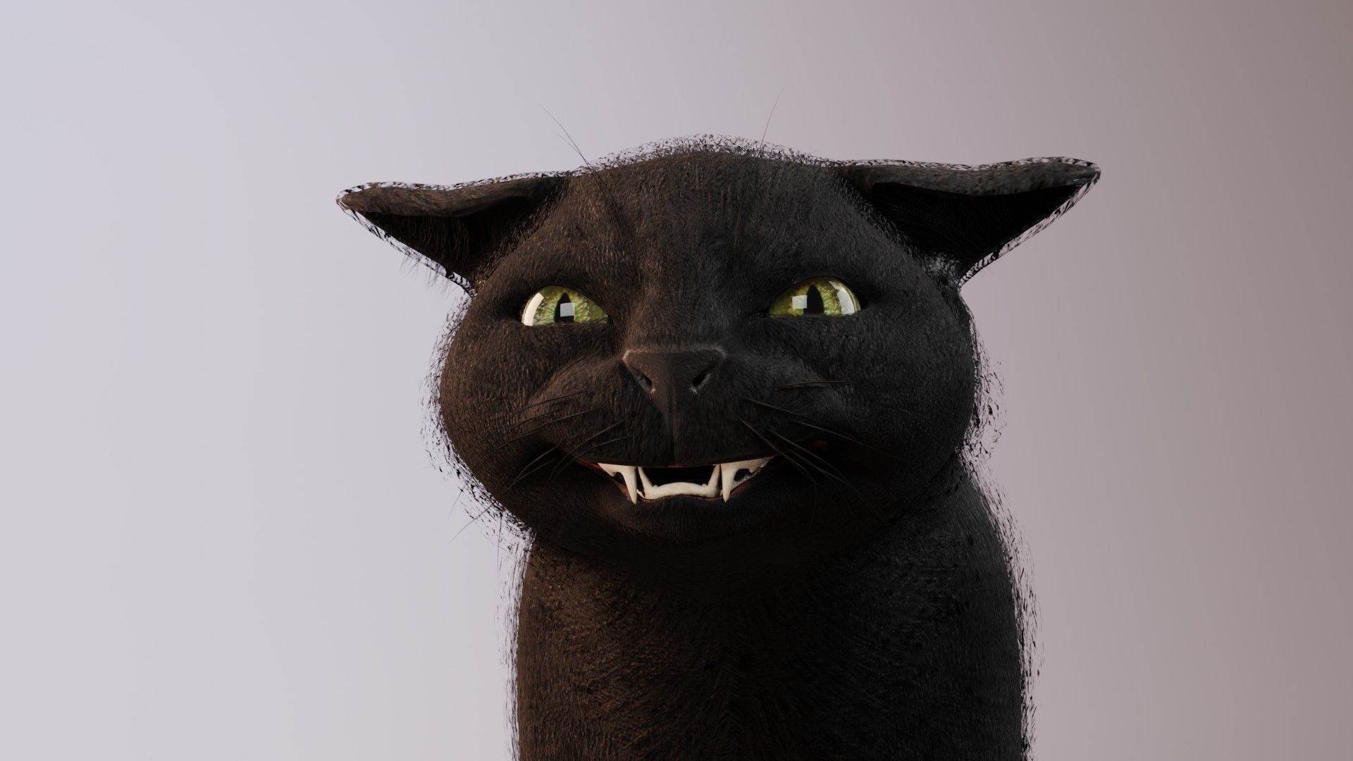 Cat black Rigged Low-poly 3D model_22