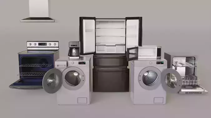 Kitchen Appliances Low-poly 3D model