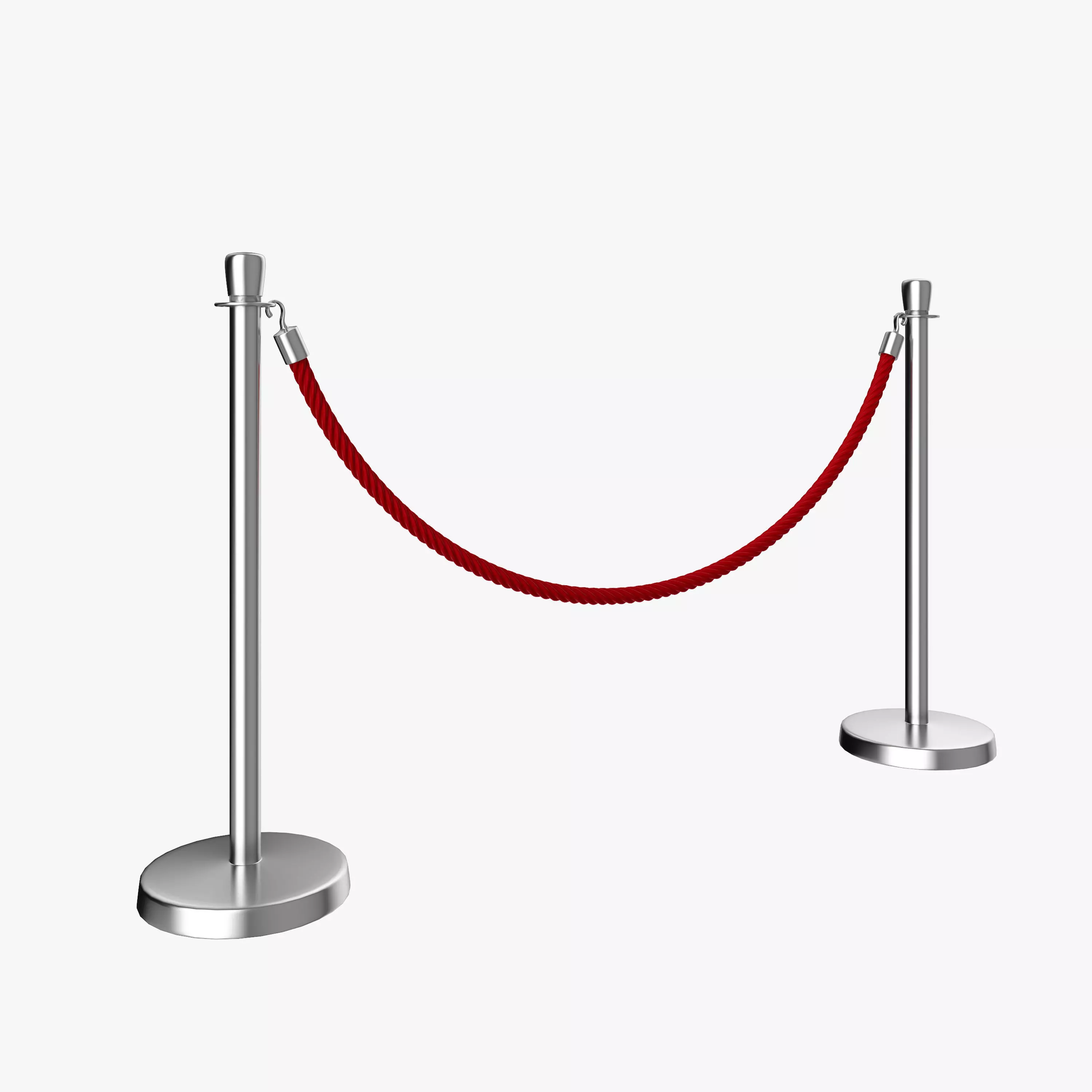 Rope Barrier Post  3D model_0