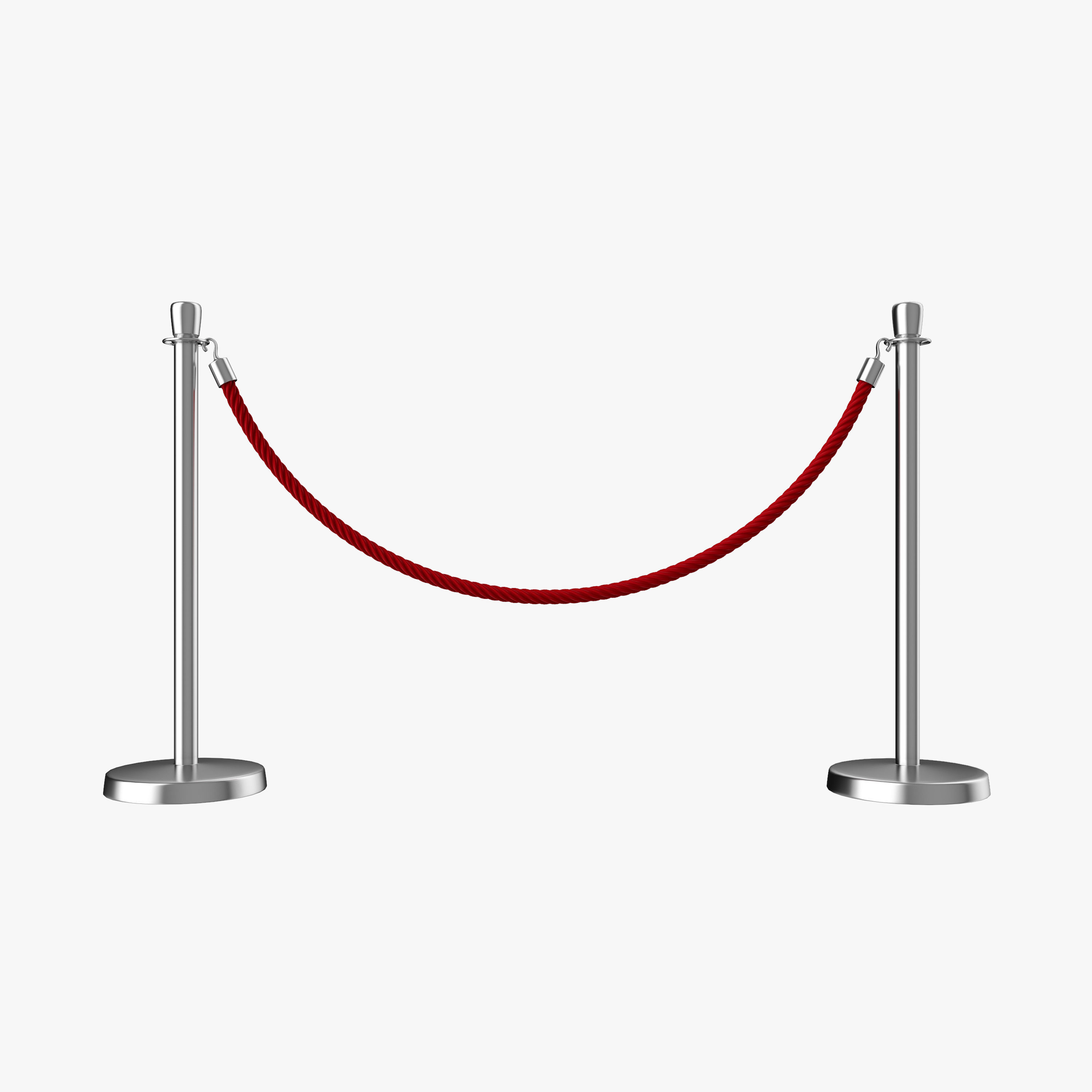 Rope Barrier Post  3D model_1