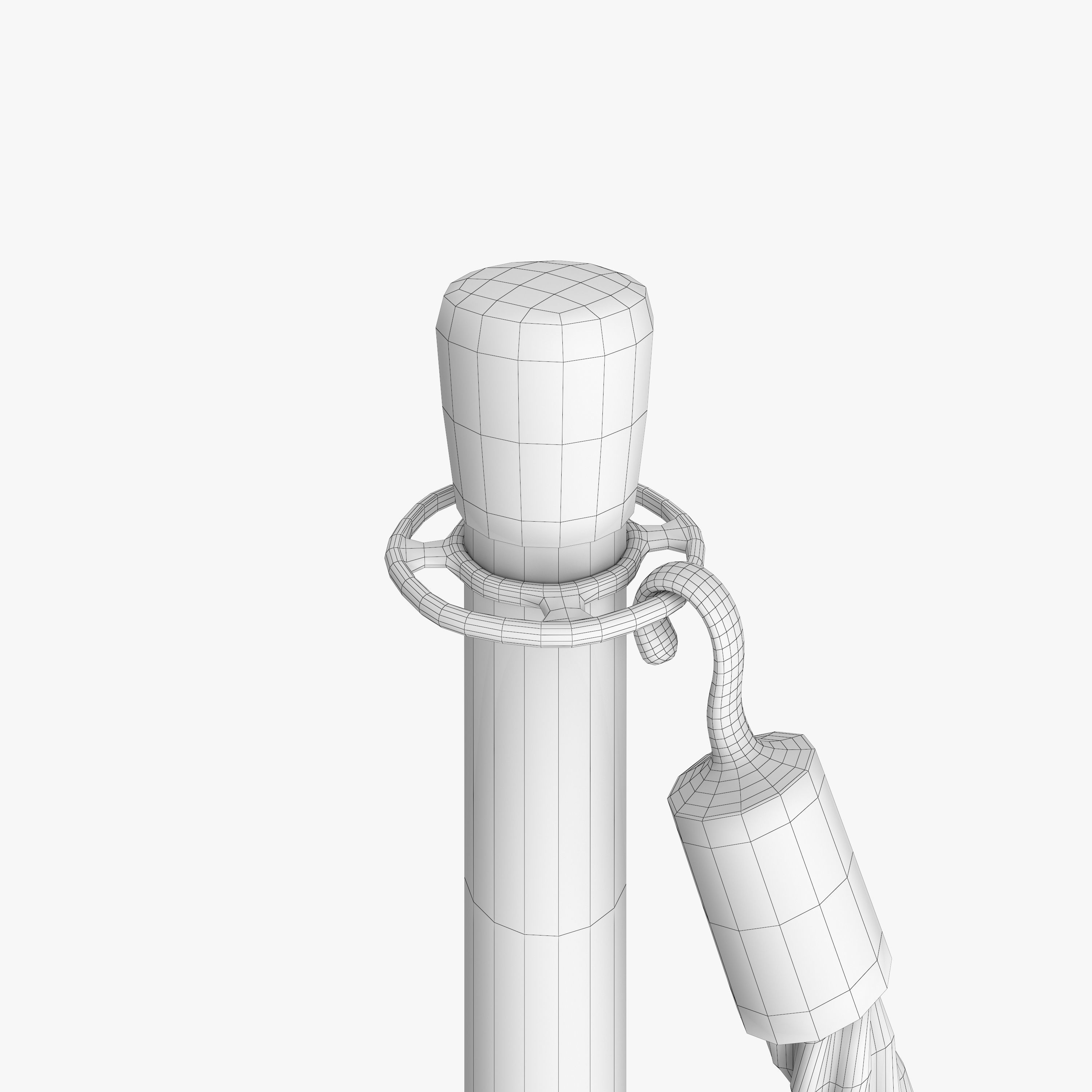 Rope Barrier Post  3D model_6