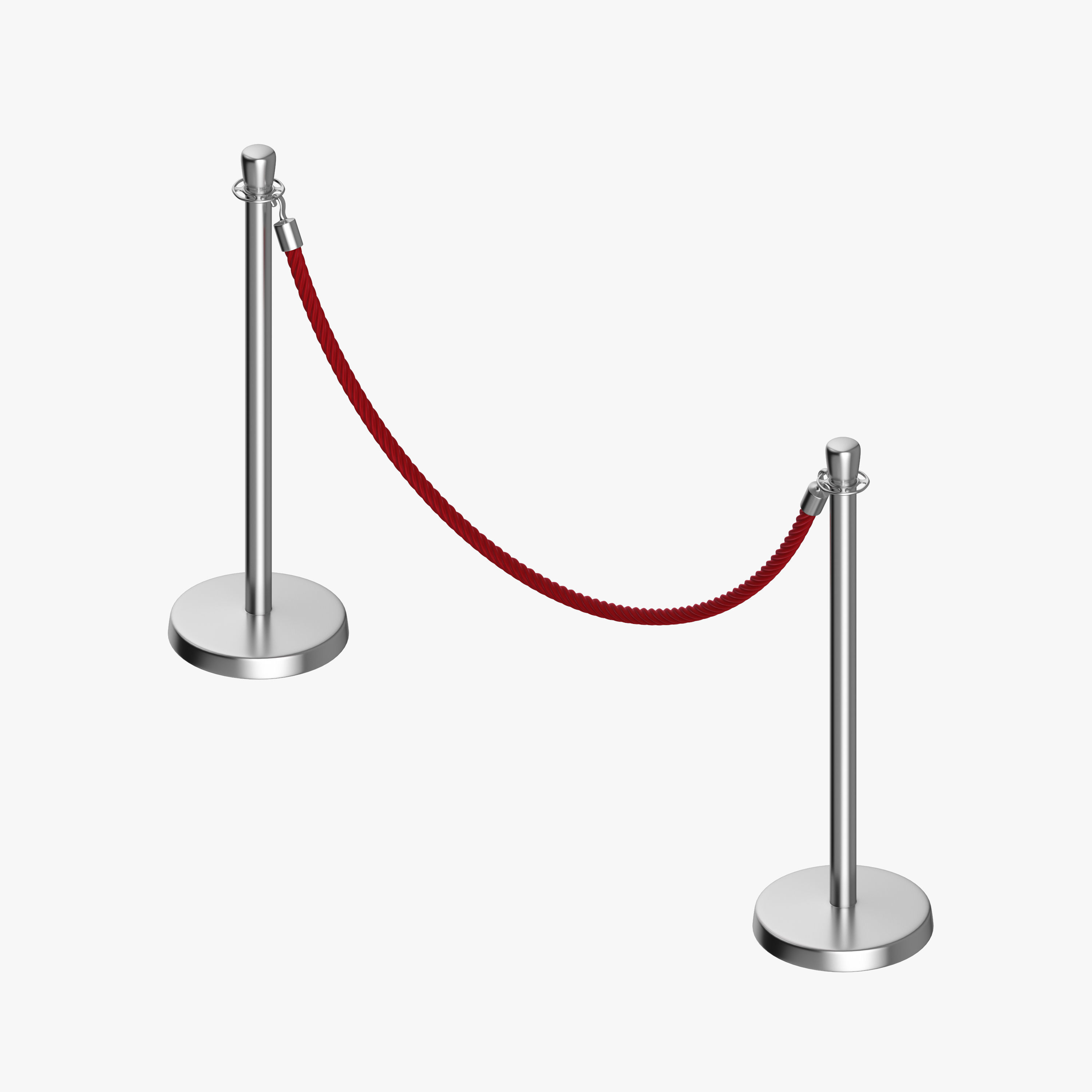 Rope Barrier Post  3D model_2