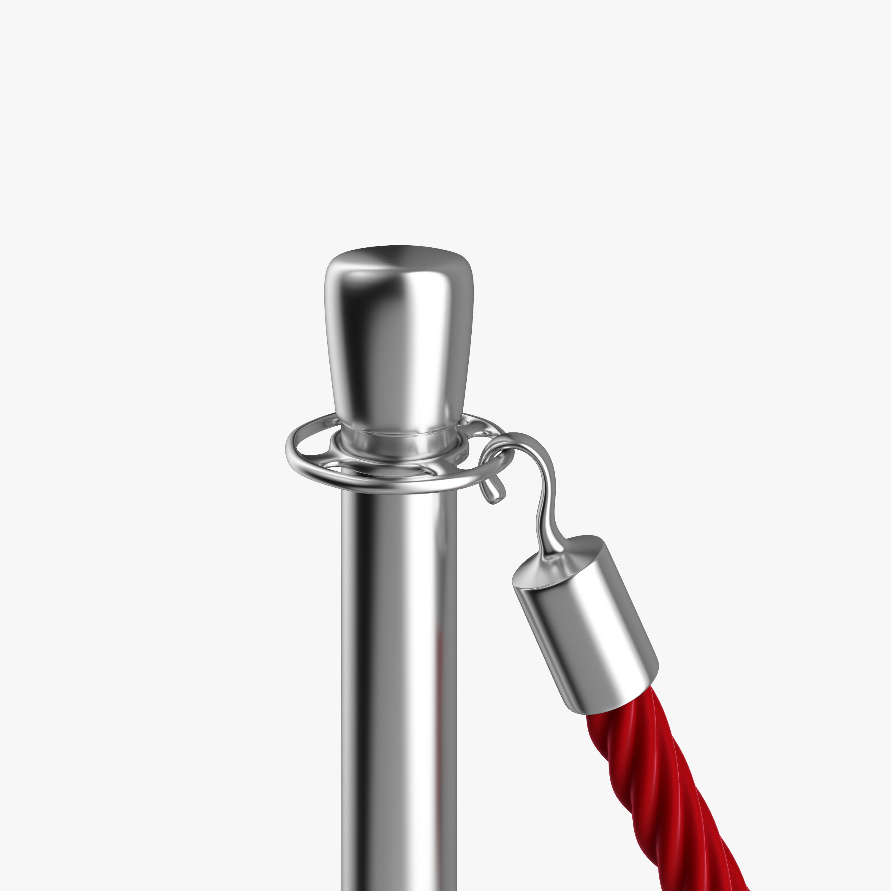 Rope Barrier Post  3D model_7