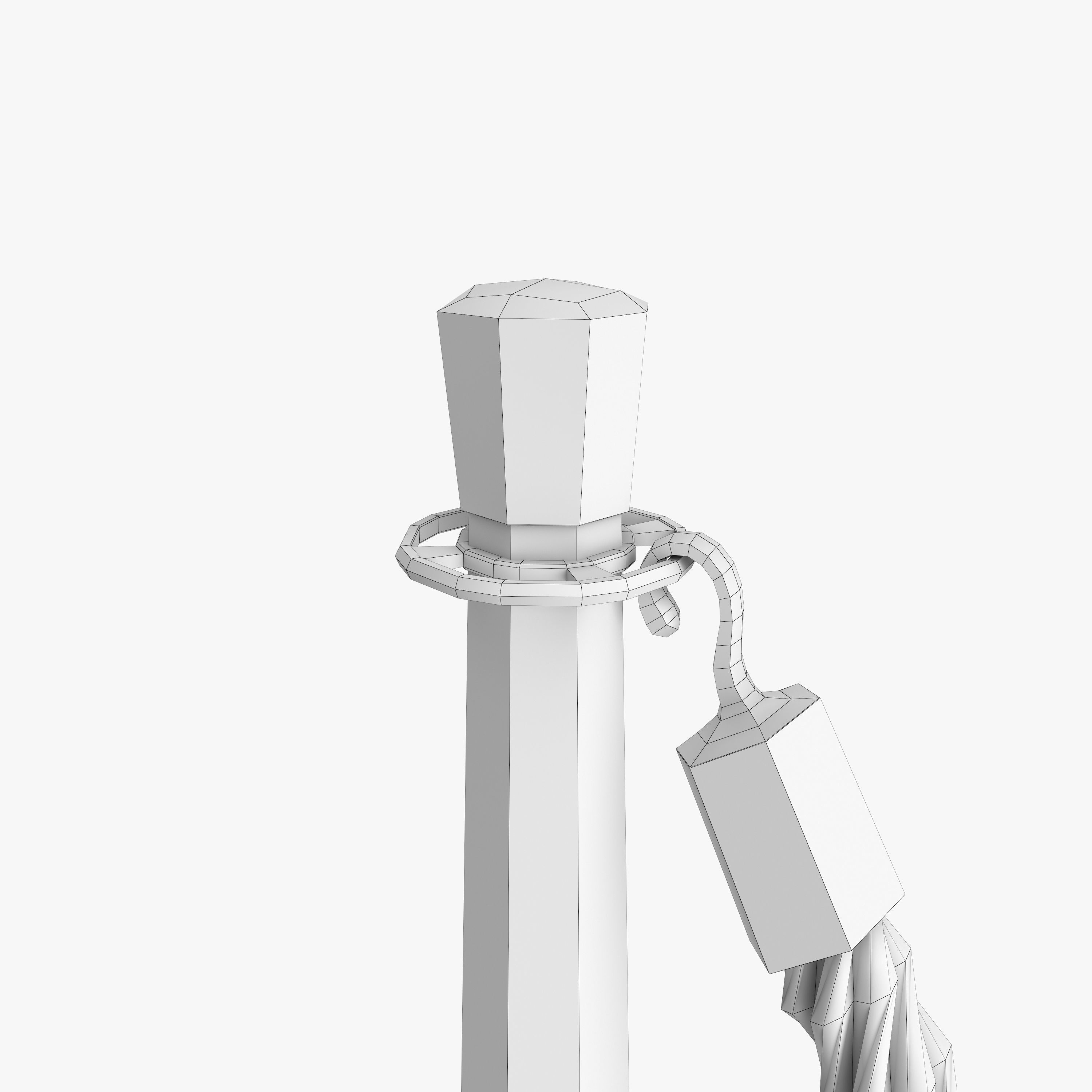 Rope Barrier Post  3D model_5