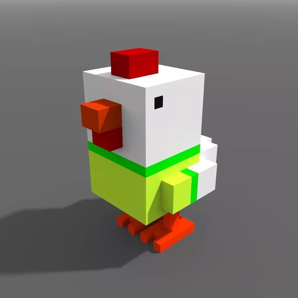 Voxel Brazil Chicken Low-poly 3D model_0