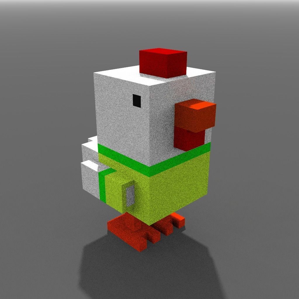 Voxel Brazil Chicken Low-poly 3D model_1