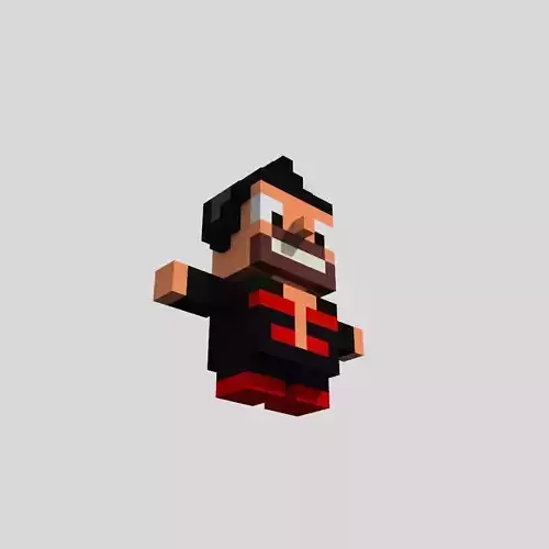 Voxel Punk Singer Low-poly 3D model