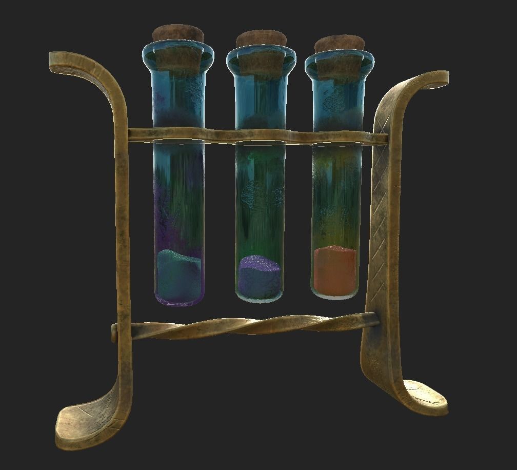 glass tubes with substances PBR low poly Low-poly 3D model_5