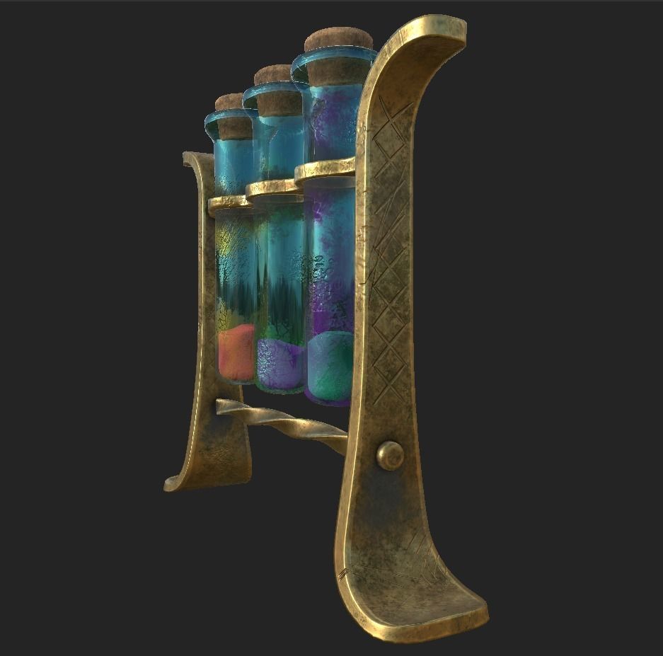 glass tubes with substances PBR low poly Low-poly 3D model_4