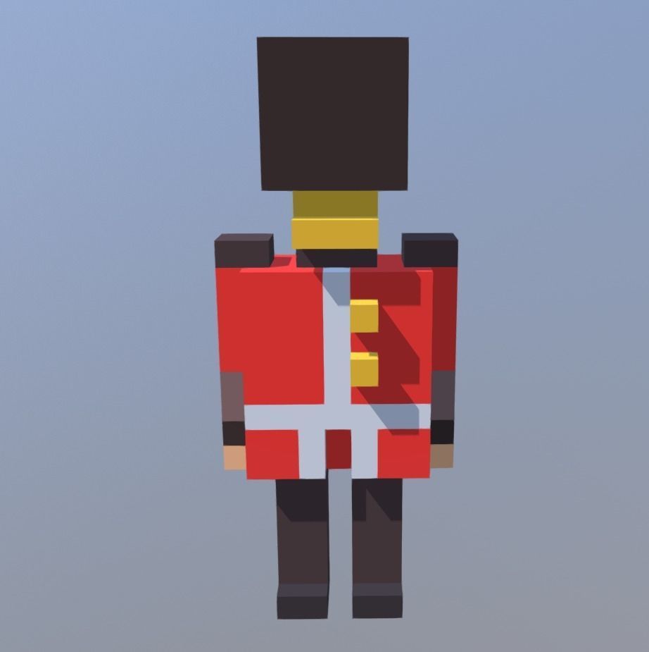 Voxel Queen Guard Low-poly 3D model_1