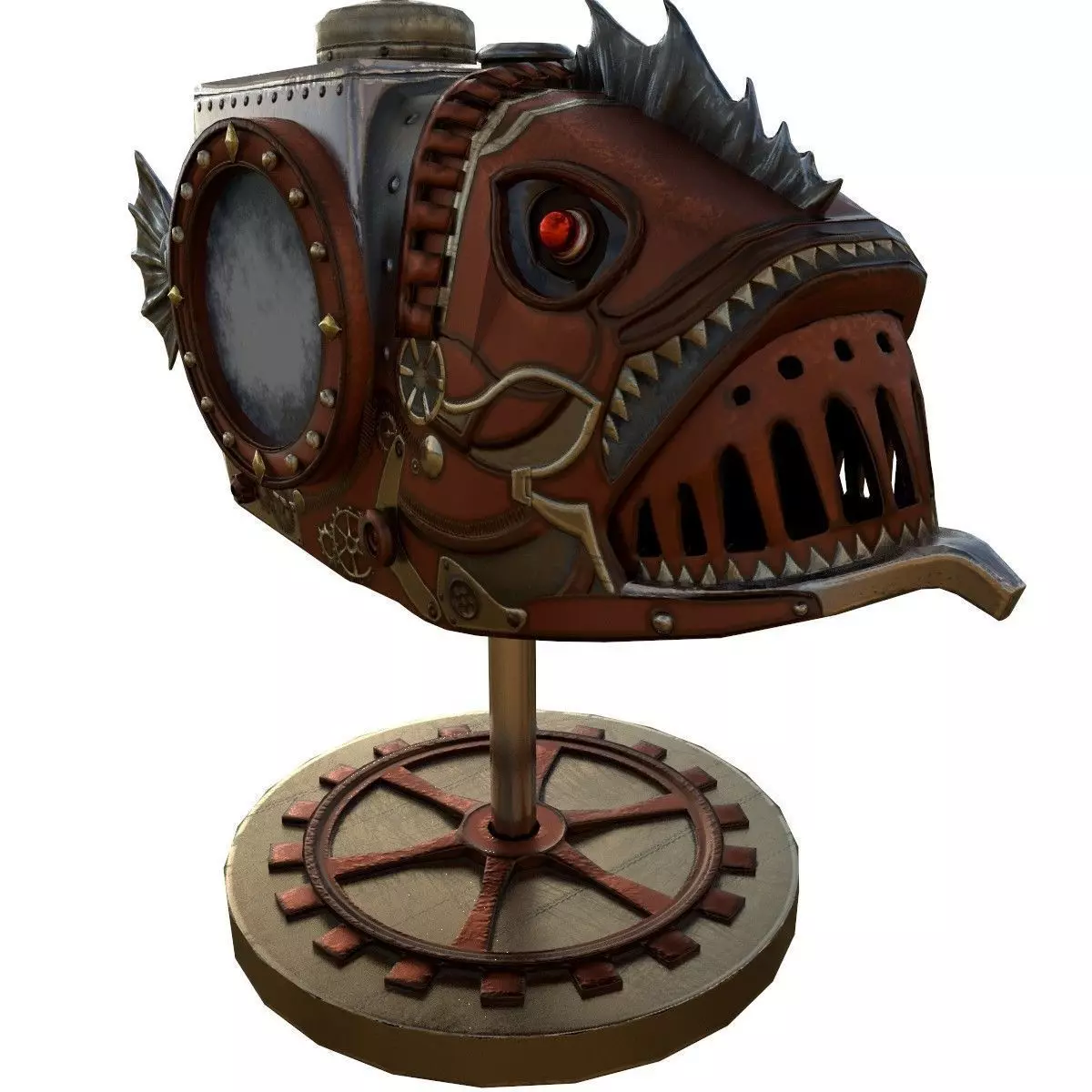 Fish Steampunk PBR low poly Low-poly 3D model_0