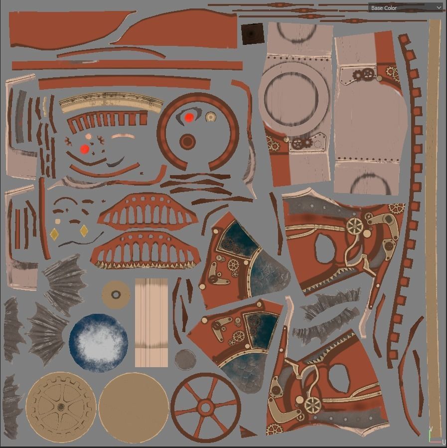 Fish Steampunk PBR low poly Low-poly 3D model_13