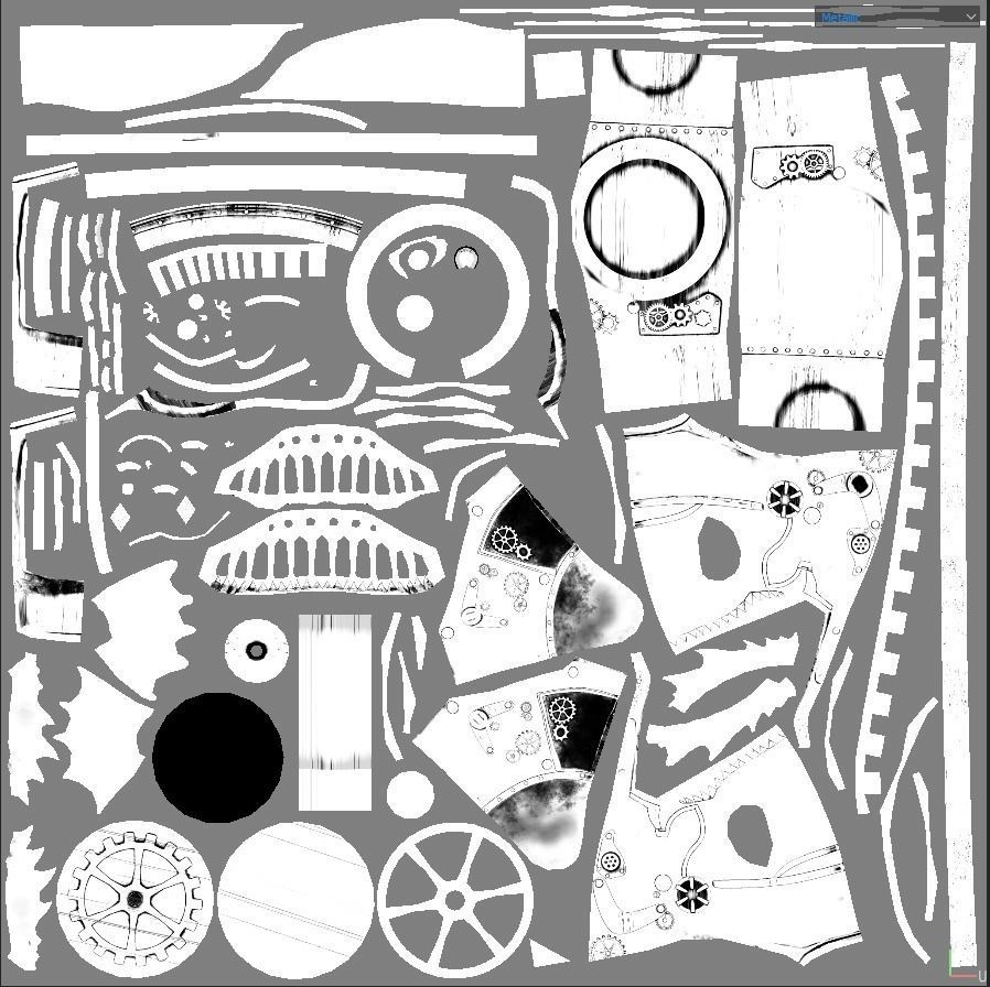 Fish Steampunk PBR low poly Low-poly 3D model_15