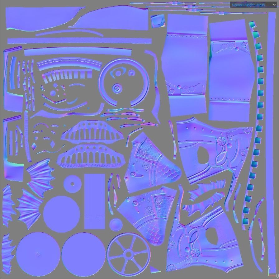 Fish Steampunk PBR low poly Low-poly 3D model_16