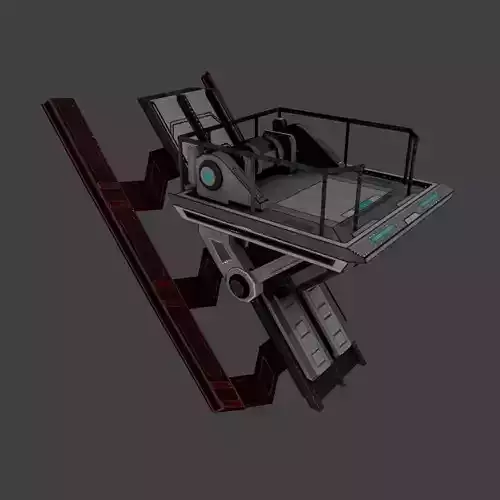 Low poly Elevator Structure Element Low-poly 3D model