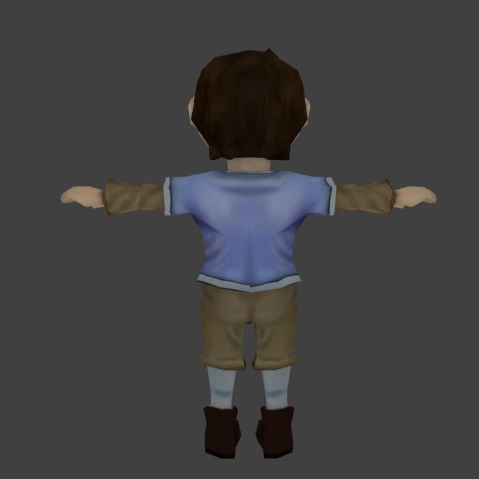 Low poly Medieval Boy Low-poly 3D model_3