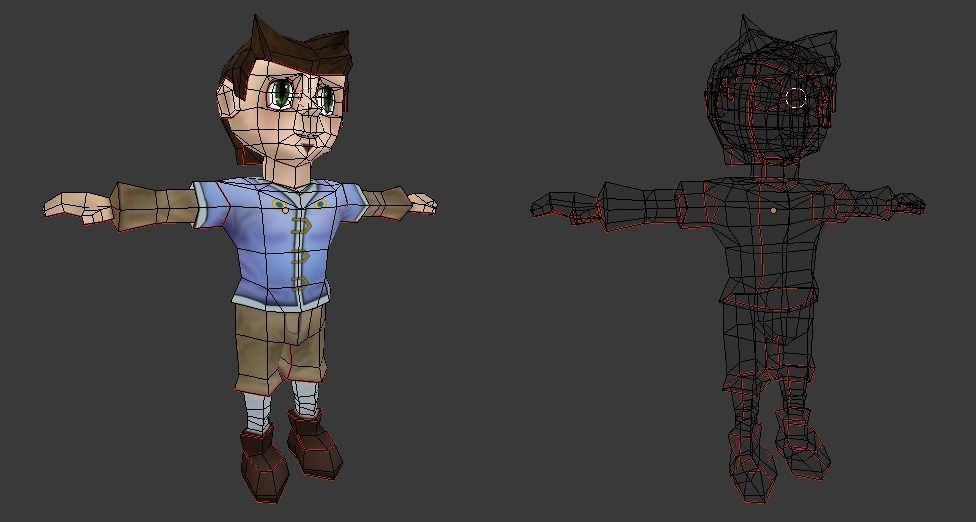 Low poly Medieval Boy Low-poly 3D model_4