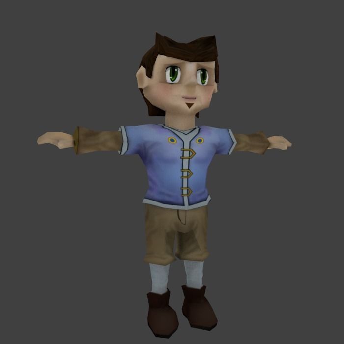 Low poly Medieval Boy Low-poly 3D model_1