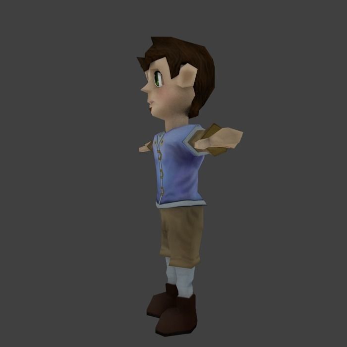 Low poly Medieval Boy Low-poly 3D model_2