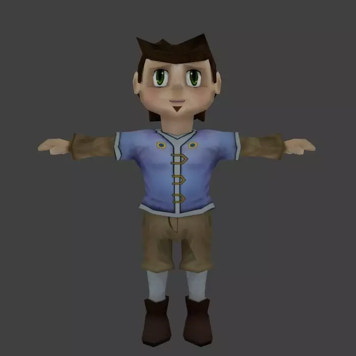 Low poly Medieval Boy Low-poly 3D model_0