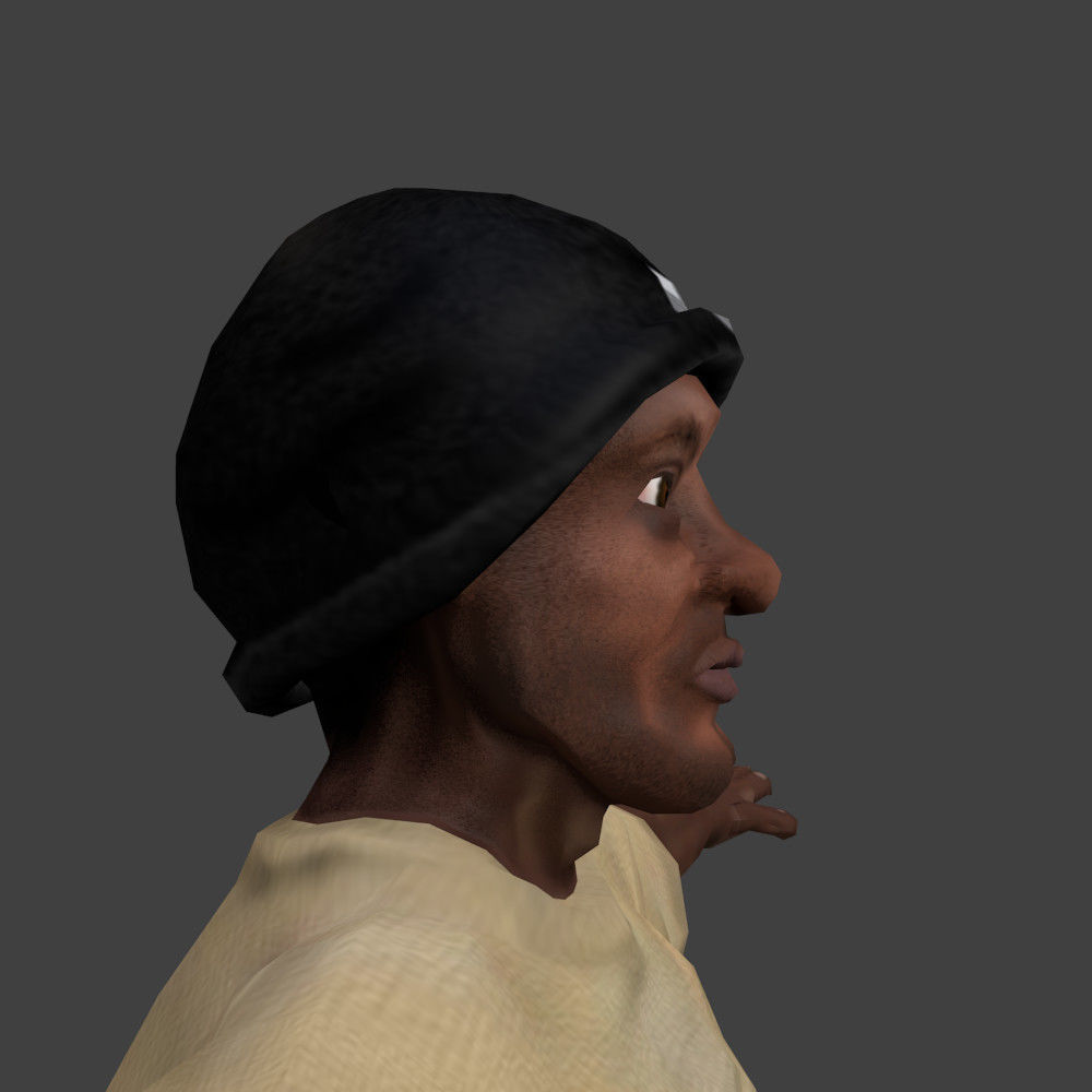 Human Black Man Low-poly 3D model_5