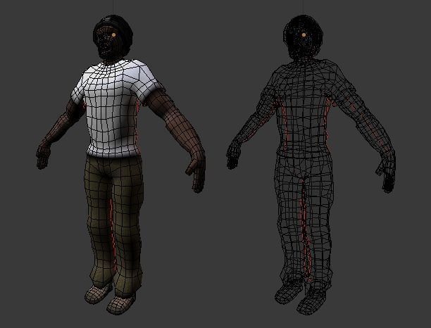 Human Black Man Low-poly 3D model_8