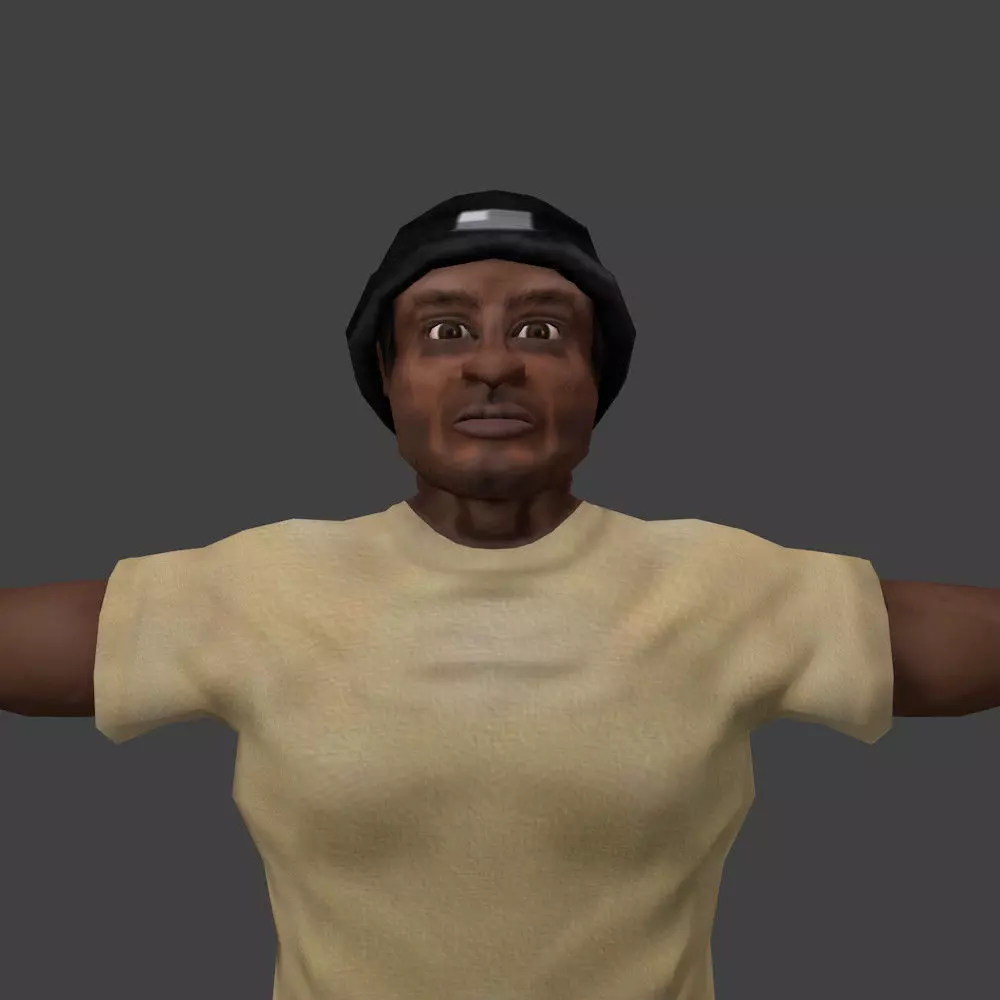 Human Black Man Low-poly 3D model_0