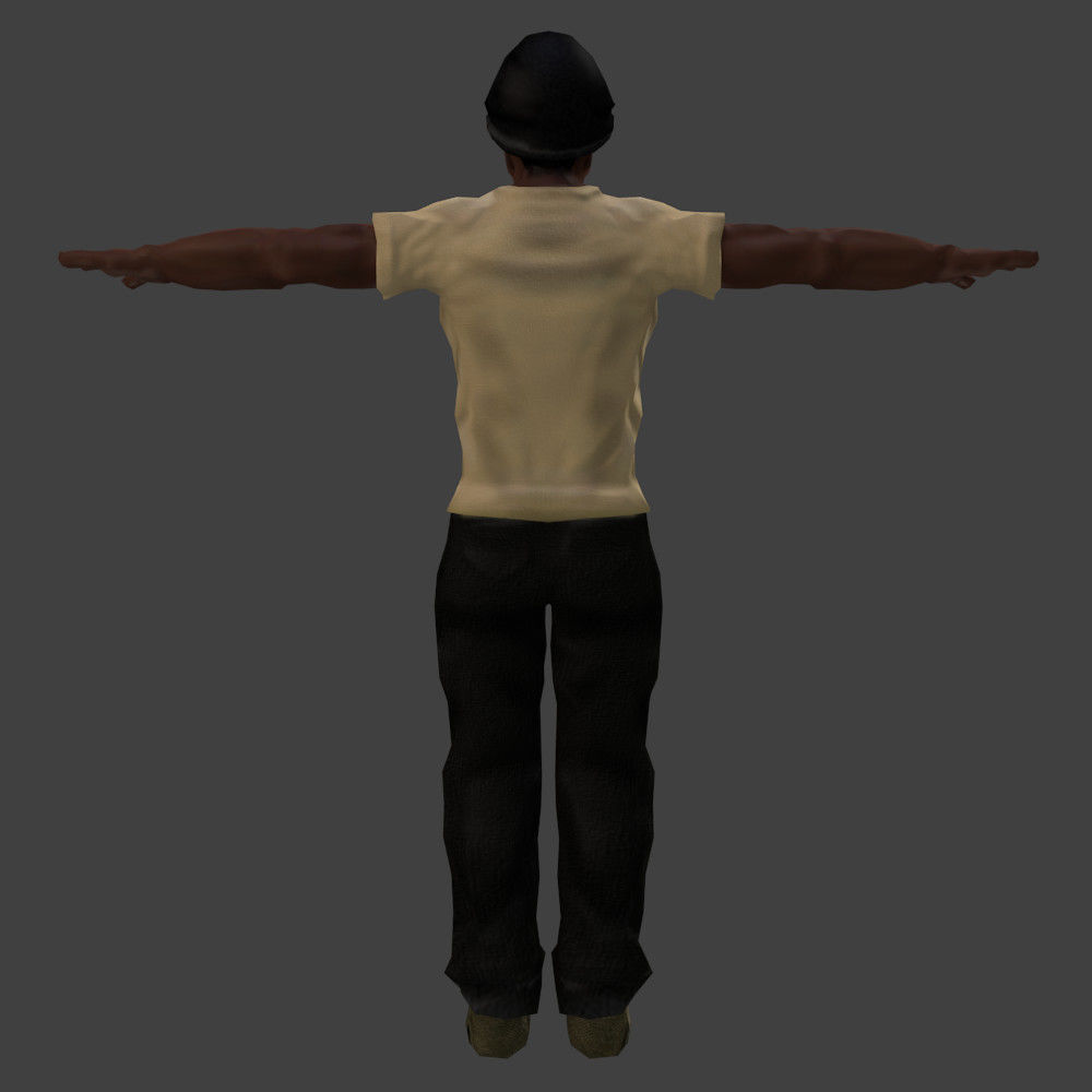 Human Black Man Low-poly 3D model_3