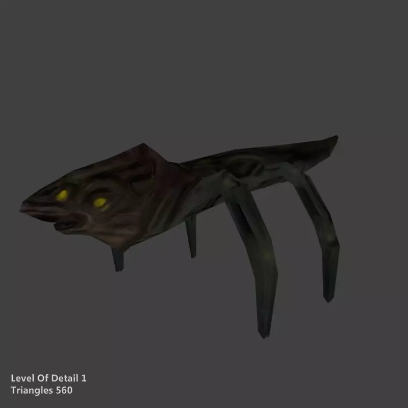 Low poly Insect Alien Low-poly 3D model_2