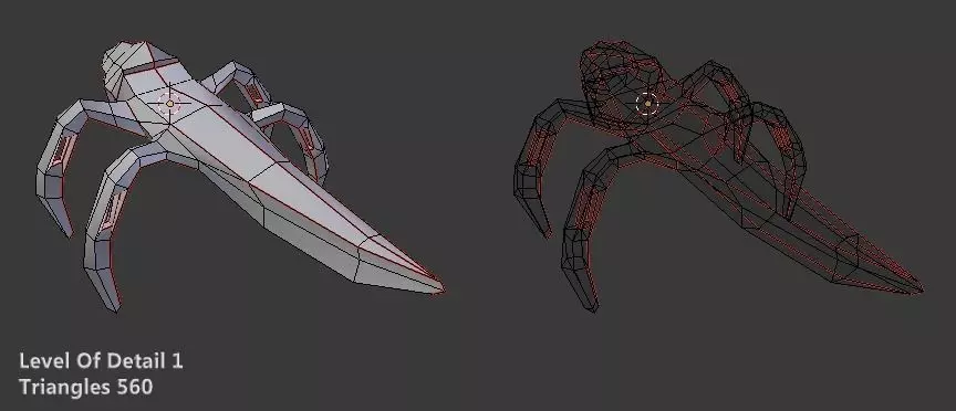 Low poly Insect Alien Low-poly 3D model_7