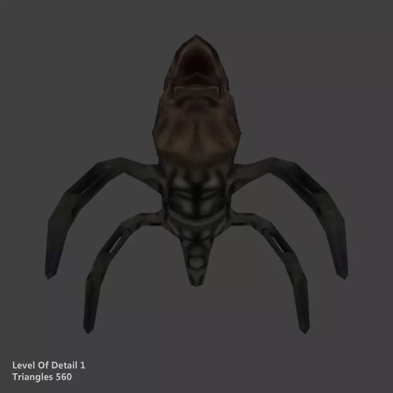 Low poly Insect Alien Low-poly 3D model_5